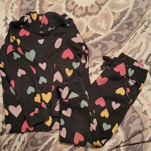 Girls 3T thermal hearts set
